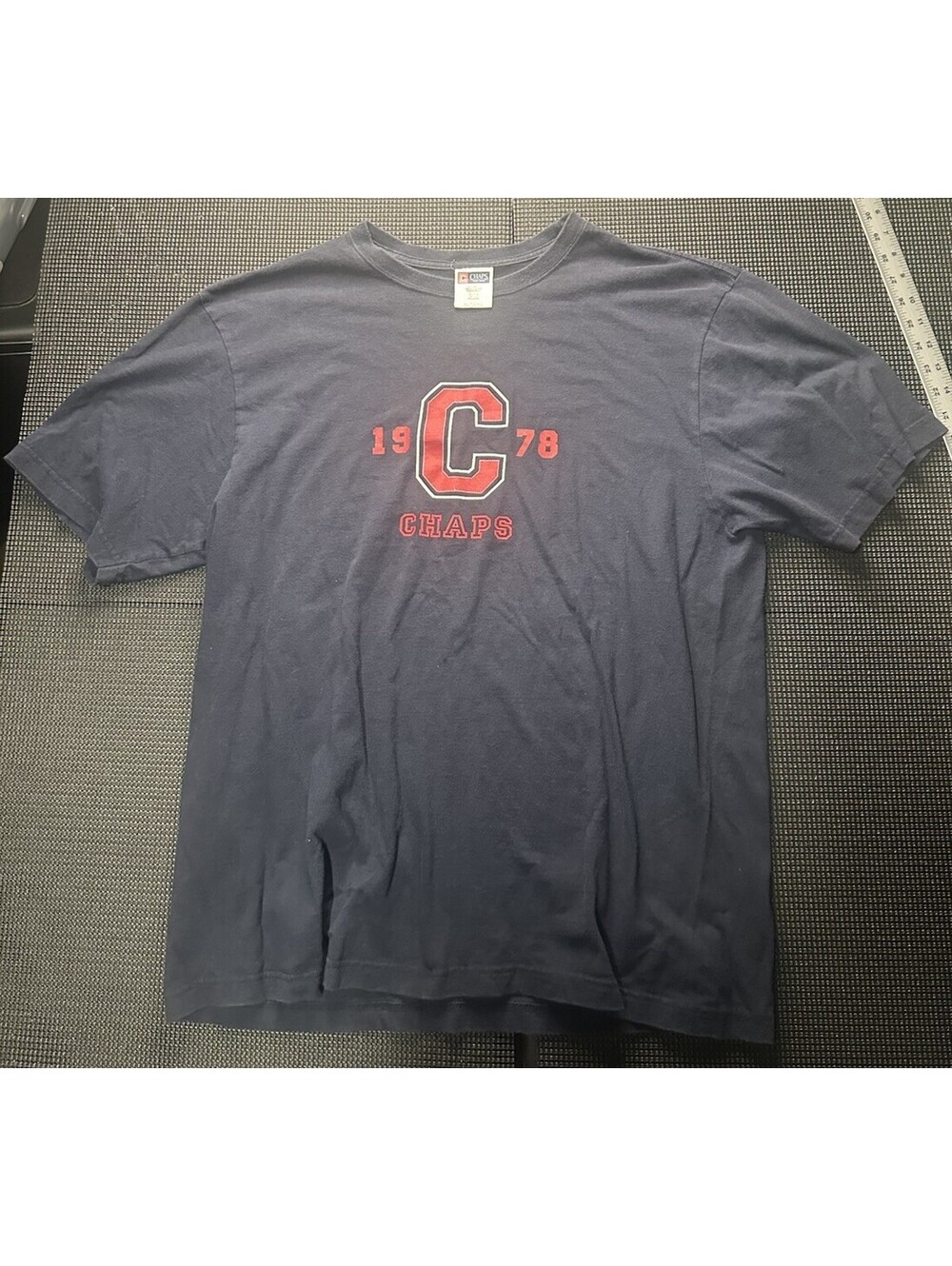 Chaps 1978 Logo Graphic T Shirt Navy Red XL Cotton Casual Tee